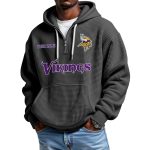 Vikings Personalized Quarter Zip Waffle Hoodie
