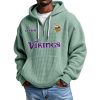 Vikings Personalized Quarter Zip Waffle Hoodie 2