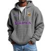 Vikings Personalized Quarter Zip Waffle Hoodie 3