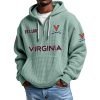 Virginia EST 1887 Quarter Zip Waffle Hoodie 2