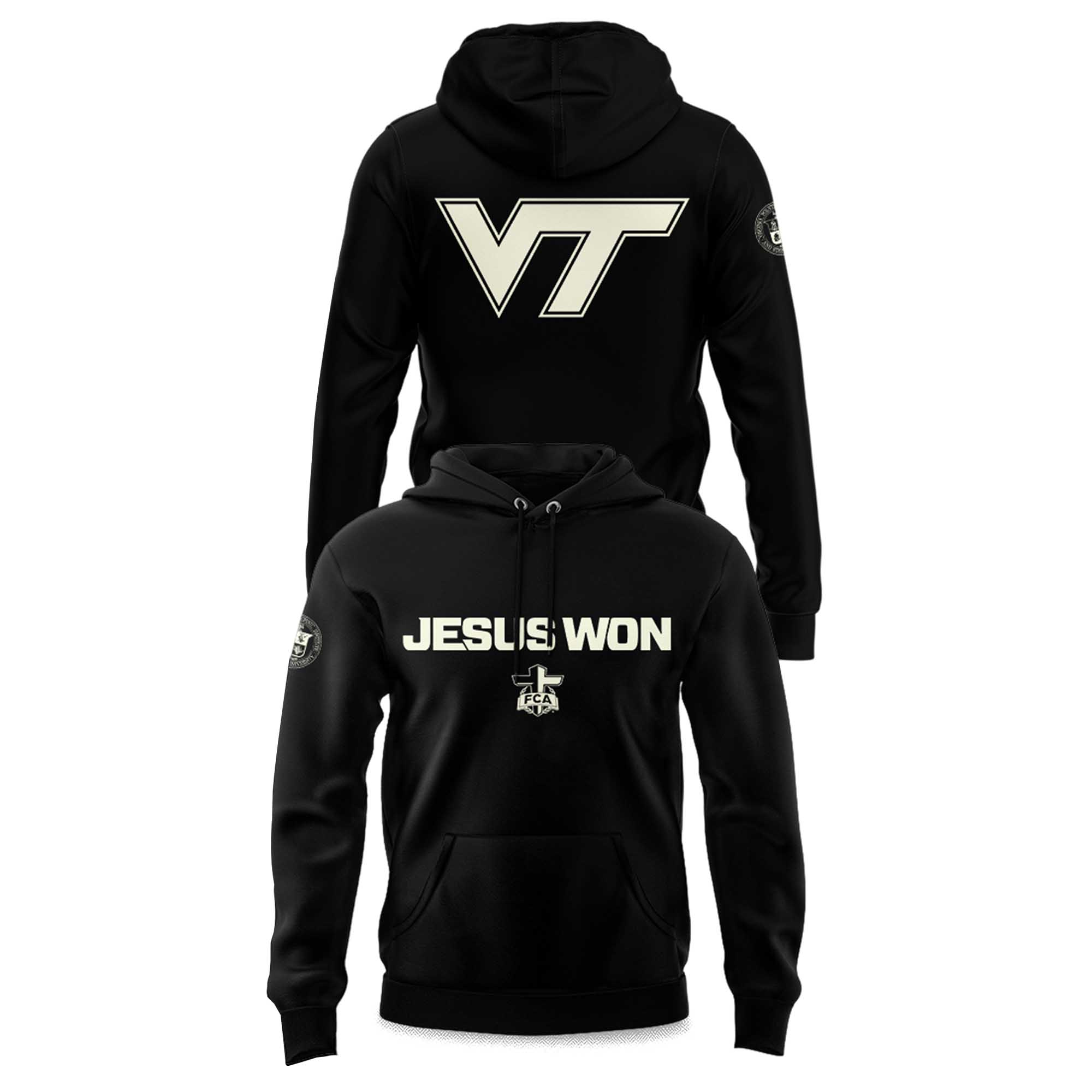 Virginia Tech Hokies Jesus Won 2025 Hoodie Virginia Tech Hokies Jesus Won 2025 Hoodie