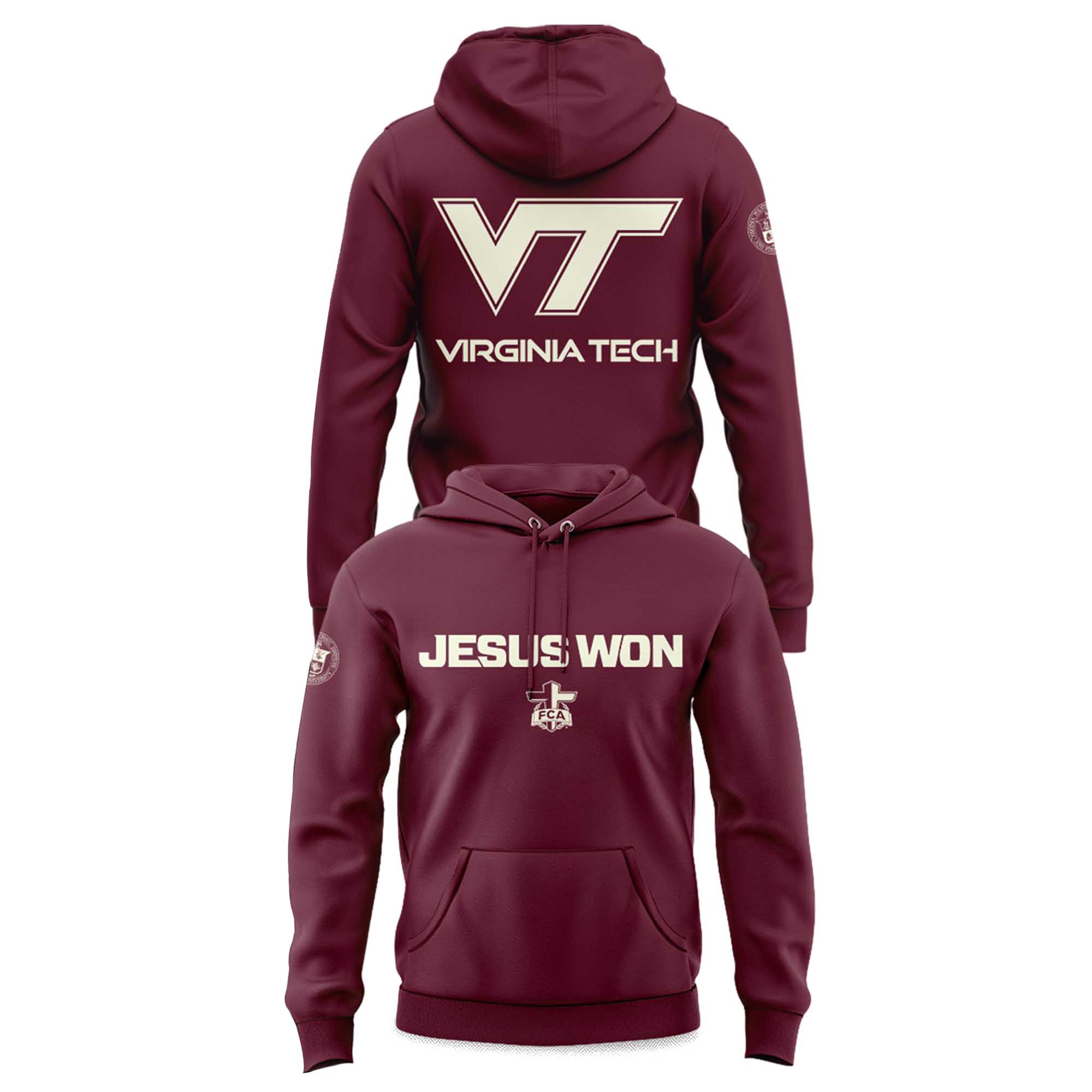 Virginia Tech Hokies Jesus Won 2025 Hoodie 2 Virginia Tech Hokies Jusus Won 2025 Hoodie (2)