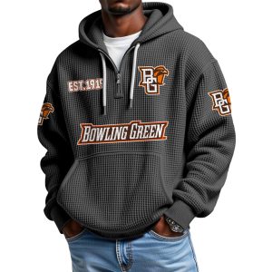 Bowling Green EST 1919 Quarter Zip Waffle Hoodie 1