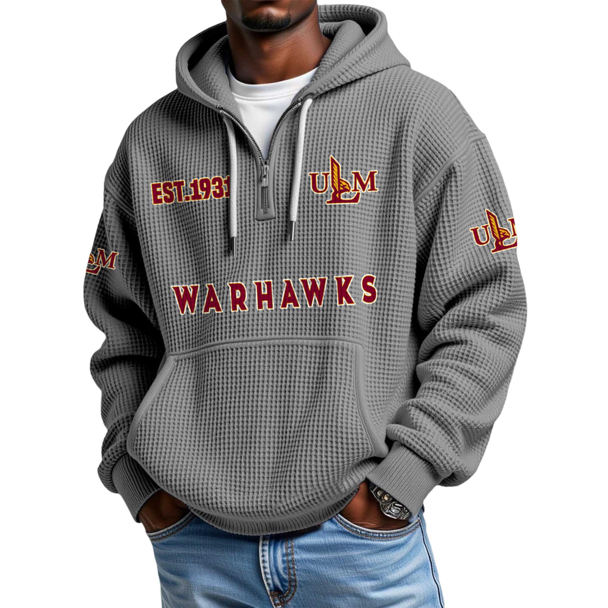 Warhawks EST 1931 Quarter Zip Waffle Hoodie 3 Warhawks EST 1931 Quarter Zip Waffle Hoodie 3