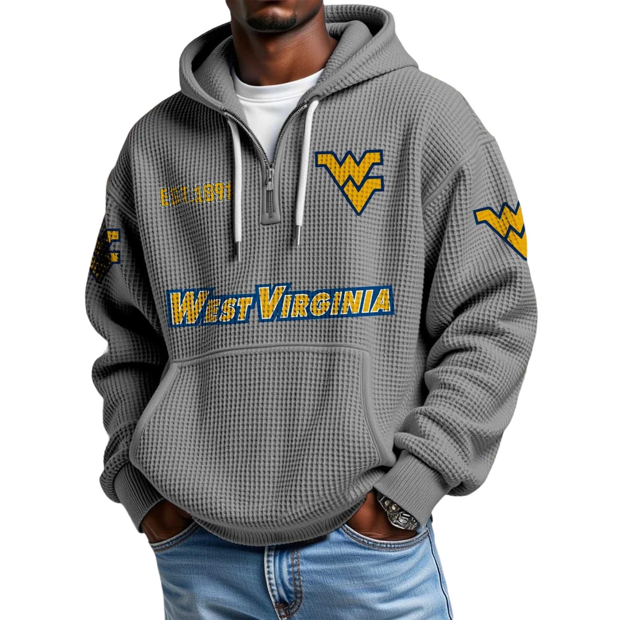 West Virginia EST 1891 Quarter Zip Waffle Hoodie 4 West Virginia EST 1891 Quarter Zip Waffle Hoodie 4