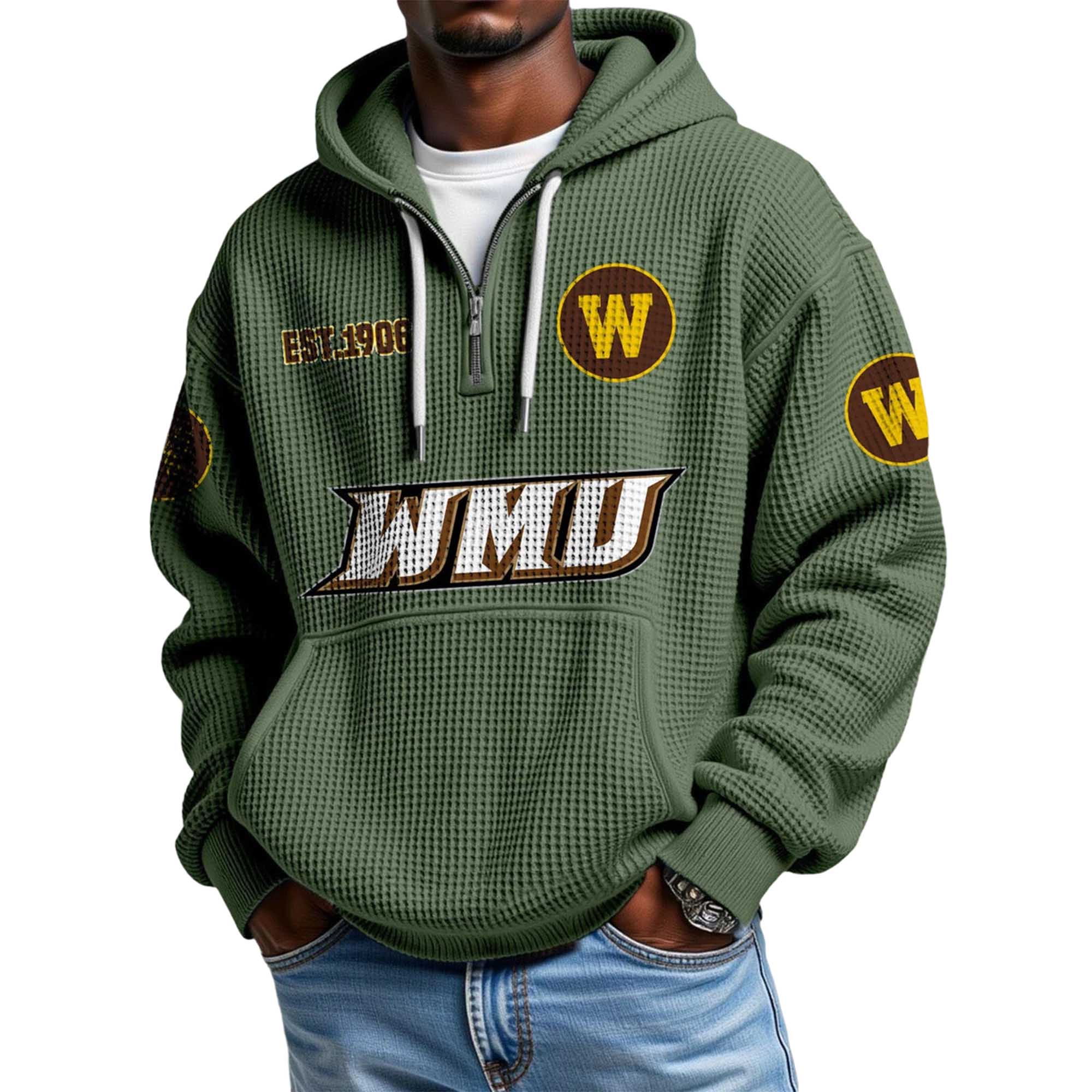 Western Michigan EST 1906 Quarter Zip Waffle Hoodie 5 Western Michigan EST 1906 Quarter Zip Waffle Hoodie (3)