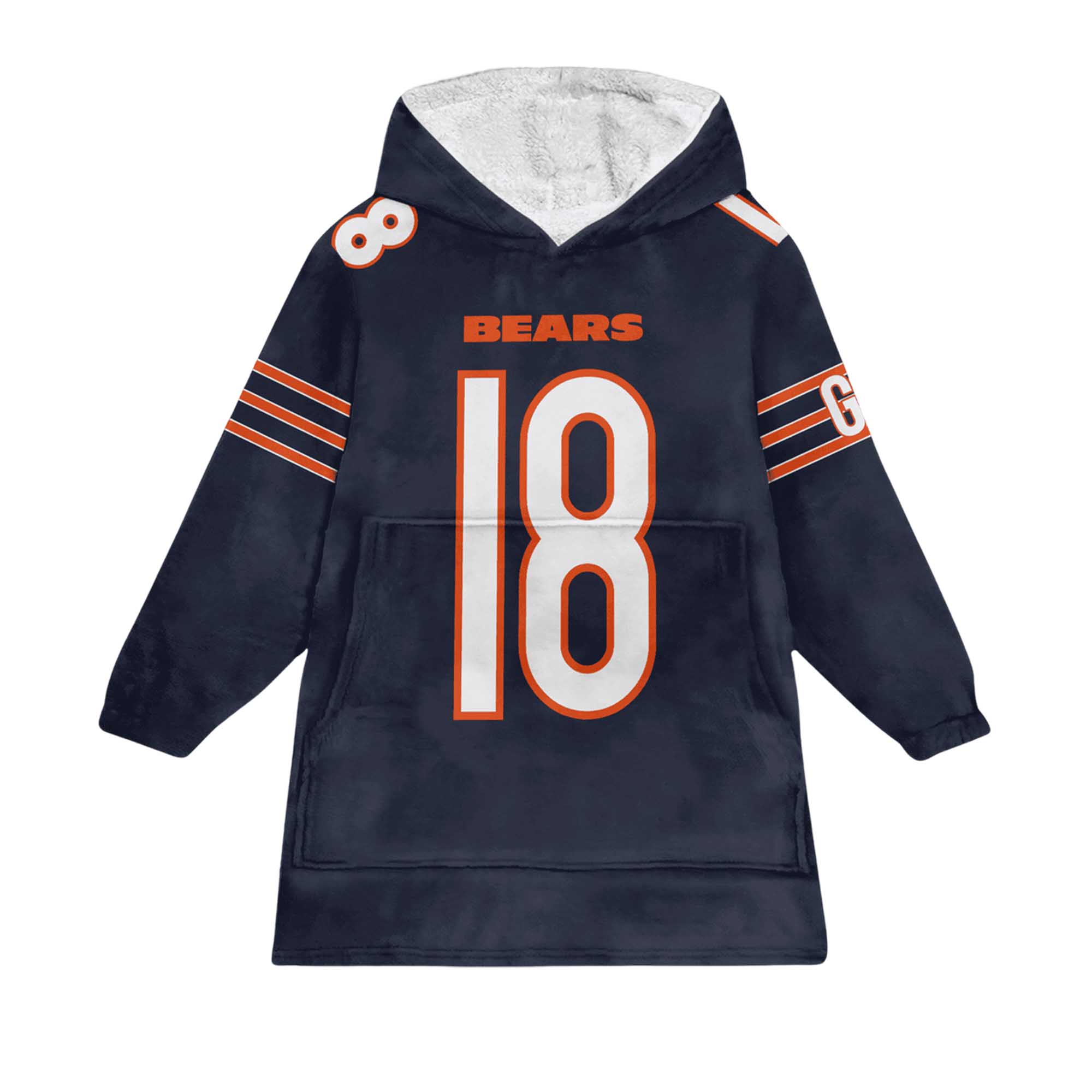 Williams 18 Bears Football Unisex Blanket Hoodie 2 Williams 18 Bears Football Unisex Blanket Hoodie (2)