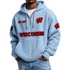 Wisconsin EST 1889 Quarter Zip Waffle Hoodie 6 Wisconsin EST 1889 Quarter Zip Waffle Hoodie 2