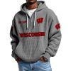 Wisconsin EST 1889 Quarter Zip Waffle Hoodie 8 Wisconsin EST 1889 Quarter Zip Waffle Hoodie 4