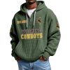 Wyoming Cowboys EST 1893 Quarter Zip Waffle Hoodie 7 Wyoming Cowboys EST 1893 Quarter Zip Waffle Hoodie 3