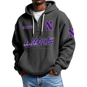 Wildcats EST 1882 Quarter Zip Waffle Hoodie 1