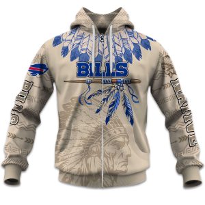 2025 Personalized Bills Football Native American Heritage Zipper Hoodie