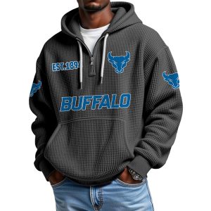 Buffalo EST 1894 Quarter Zip Waffle Hoodie 1