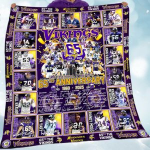 Vikings 65th Anniversary Fleece Blanket 1