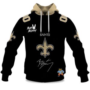 Personalized Saints Bad Bunny Bowl LX 2025 2026 Hoodie 1