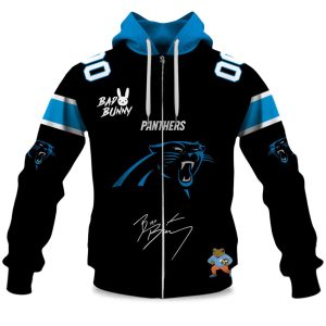 Personalized Panthers Bad Bunny Bowl LX 2025 2026 Zipper Hoodie