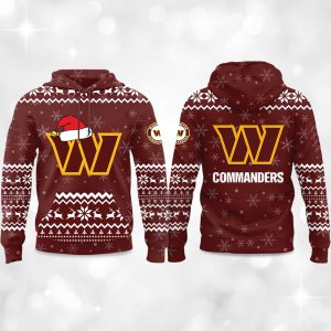 2025 Commanders Reindeer football Christmas Hoodie 1
