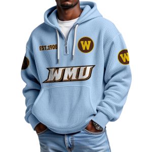 Western Michigan EST 1906 Quarter Zip Waffle Hoodie (1)