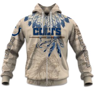 2025 Personalized Colts Football Native American Heritage Zipper Hoodie