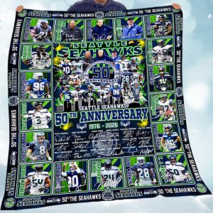 Seahawks 50th Anniversary Fleece Blanket 1