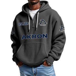 Akron EST 1891 Quarter Zip Waffle Hoodie 1
