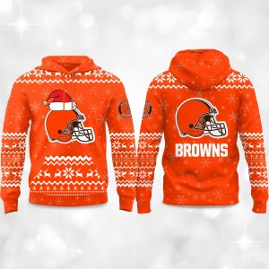 2025 Browns Reindeer football Christmas Hoodie 1