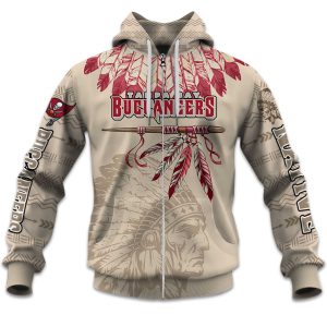 2025 Personalized Buccaneers Football Native American Heritage Zipper Hoodie