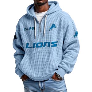 Lions EST 1930 Quarter Zip Waffle Hoodie (1)