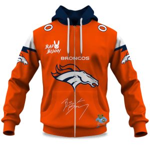 Personalized Broncos Bad Bunny Bowl LX 2025 2026 Zipper Hoodie