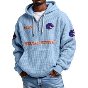 Boise State EST 1939 Quarter Zip Waffle Hoodie 1