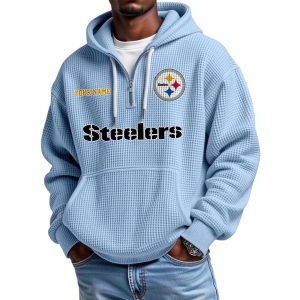 Steelers Personalized Quarter Zip Waffle Hoodie (1)