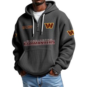 Commanders EST 1932 Quarter Zip Waffle Hoodie 1