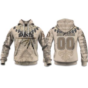 2025 Personalized Saints Football Native American Heritage Hoodie 1