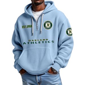 Athletics EST 1968 Quarter Zip Waffle Hoodie 1
