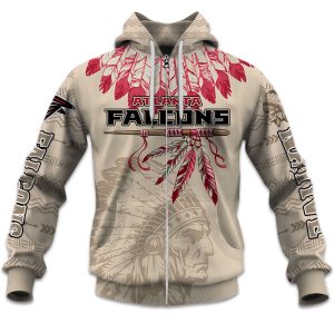 2025 Personalized Falcons Football Native American Heritage Zipper Hoodie