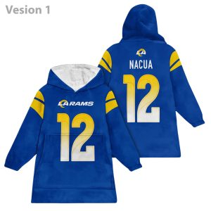 Puka Nacua 12 Rams Football Unisex Blanket Hoodie (1)