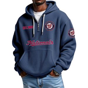 Nationals EST 1969 Waffle Quarter Zip Hoodie (1)