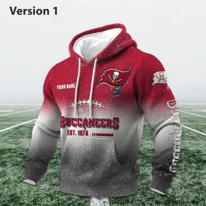 Personalized Buccaneers EST 1974 Football Waffle Hoodie 1