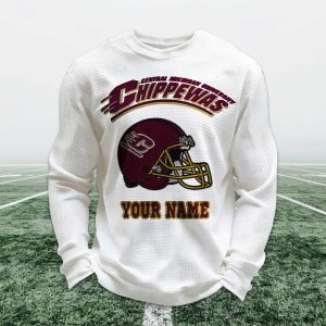 Personalized Chippewas Football Waffle Sweatshirt 1