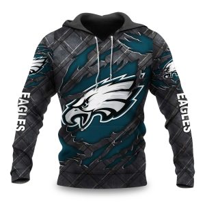 Eagles Black Metal Texture Hoodie 1