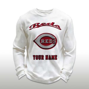 Personalized Reds Baseball Waffle Sweatshirt 1