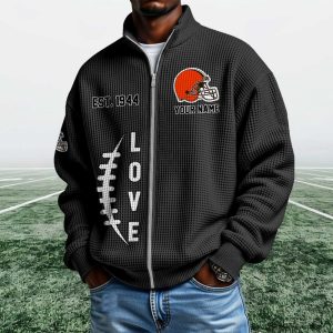 Browns EST 1944 Quarter Zip Waffle Sweatshirt (6)