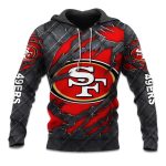 49ers Black Metal Texture Hoodie
