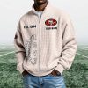 49ers EST 1944 Quarter Zip Waffle Sweatshirt 5