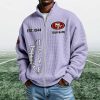 49ers EST 1944 Quarter Zip Waffle Sweatshirt 9