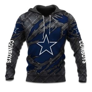 Cowboys Black Metal Texture Hoodie 1