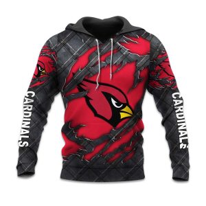 Cardinals Black Metal Texture Hoodie 1
