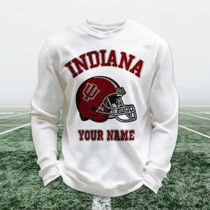 Personalized Indiana Football Waffle Sweatshirt 1