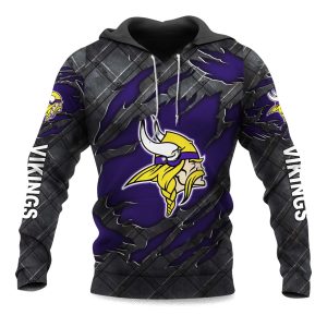 Vikings Black Metal Texture Hoodie 1