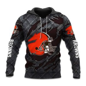 Browns Black Metal Texture Hoodie 1